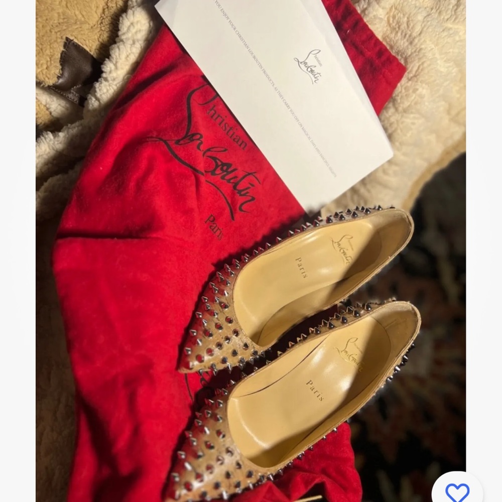 🔥CHRISTIAN LOUBOUTIN ✨Gold Lame✨& Silver Spiked📌 Follies Heels 👠 [SZ41] $1295 - Picture 6 of 15